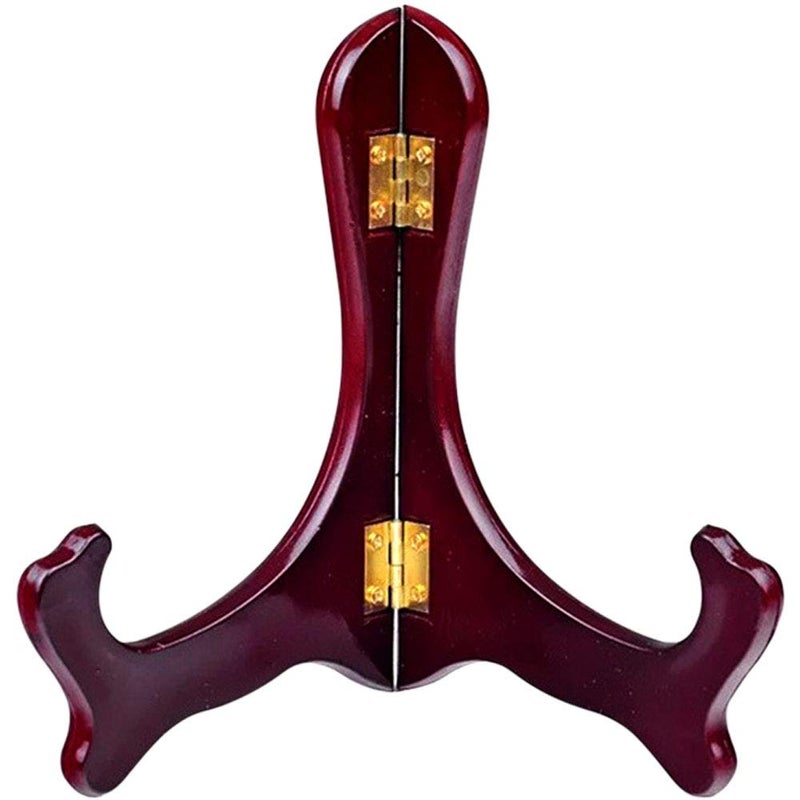 Onwon Wooden Easel Mahogany Finish Display Stand Plate Holder Picture Frame Folding Display Stand (7 inches) - Image 1
